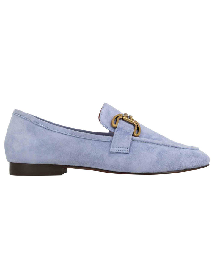 Spatarella Mocassini donna in camoscio celeste con mosetto e tacco basso Zagreb Lightning offer