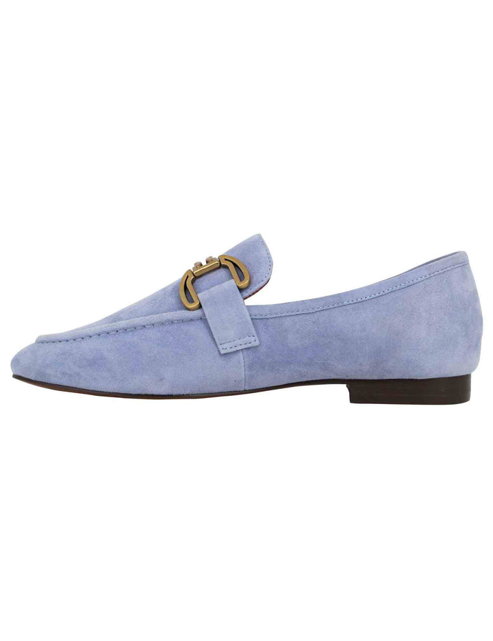 Spatarella Mocassini donna in camoscio celeste con mosetto e tacco basso Zagreb Lightning offer