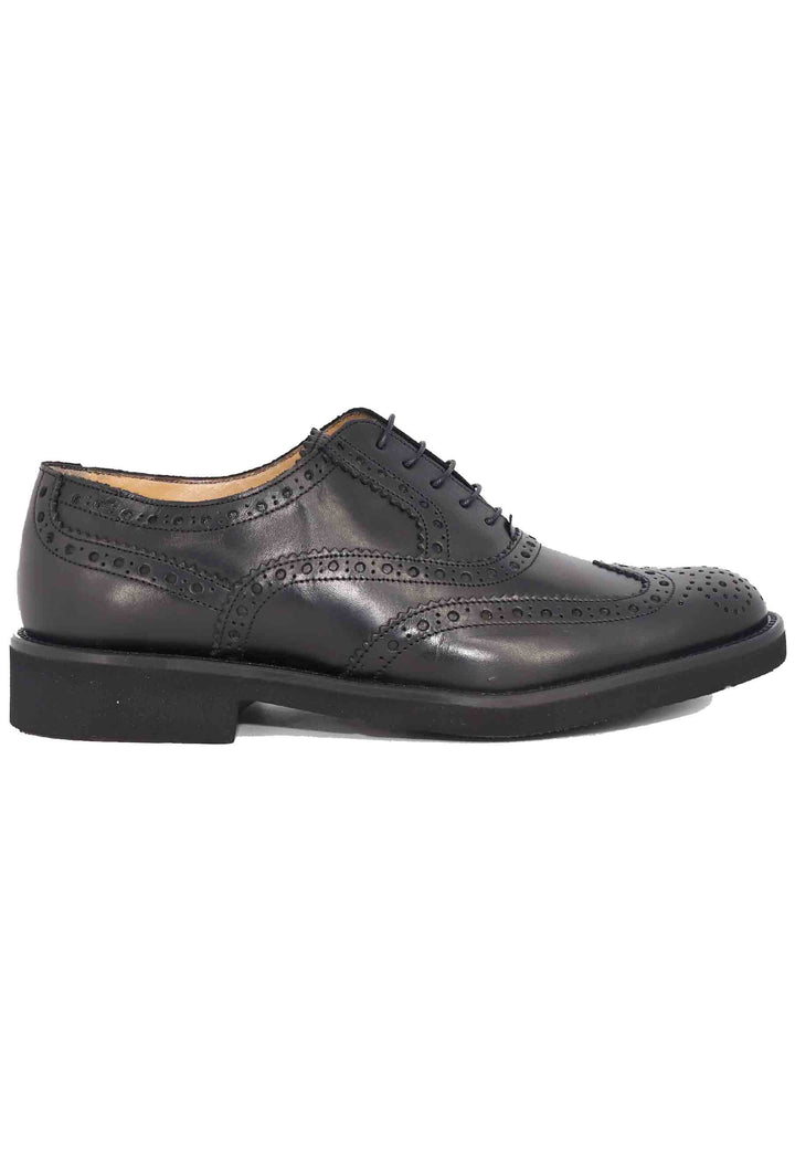 Spatarella Stringate uomo in pelle nera con impunture all'inglese e suola in gomma ultra leggera Fino al 60% di sconto