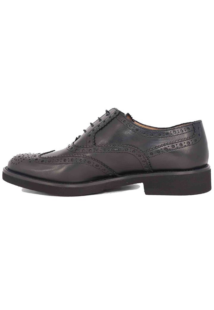 Spatarella Stringate uomo in pelle nera con impunture all'inglese e suola in gomma ultra leggera Fino al 60% di sconto