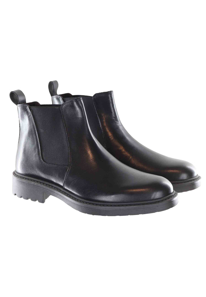 Spatarella Stivaletti chelsea boot uomo in pelle nera con suola carrarmato Esporta salva