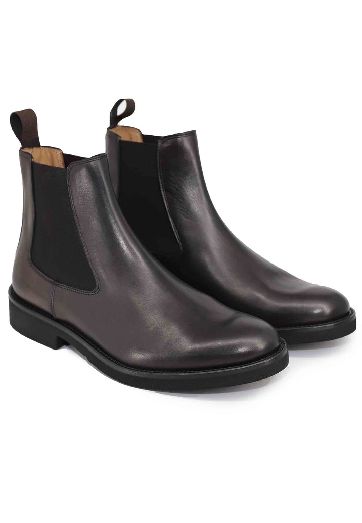 Spatarella Stivaletti chelsea boot uomo in pelle marrone con suola ultra leggera Black Friday Prezzi