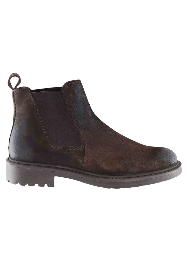 Spatarella Stivaletti chelsea boot uomo in camoscio testa di moro con suola carrarmato Duty-free
