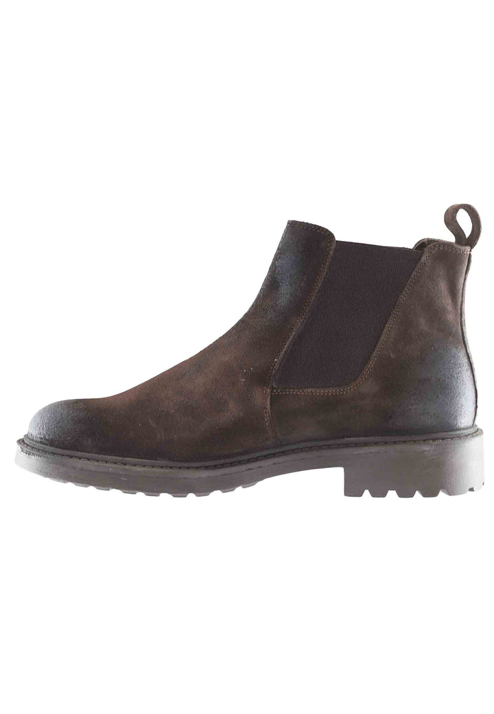 Spatarella Stivaletti chelsea boot uomo in camoscio testa di moro con suola carrarmato Duty-free
