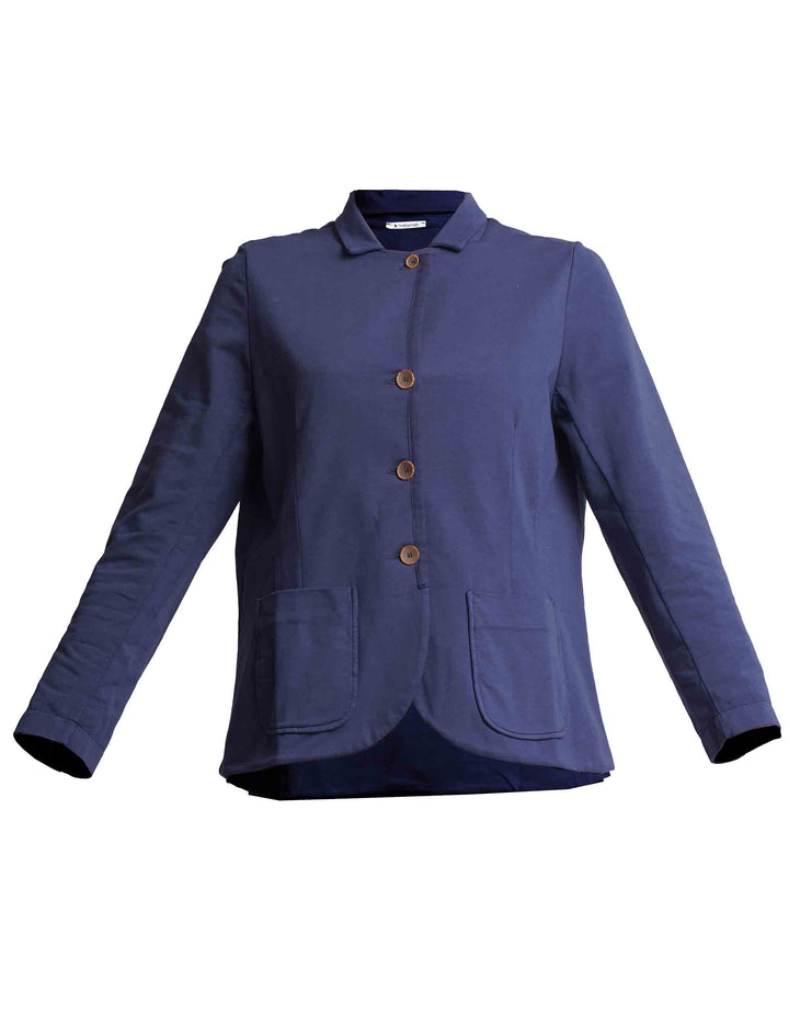 Spatarella Giacche sportive donna maniche lunghe in cotone blu 2025