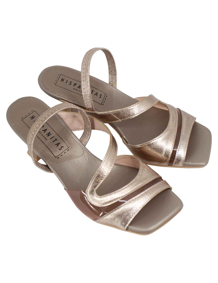 Spatarella Sandali slingback donna in pelle bronzo con punta quadra Affare Del Giorno