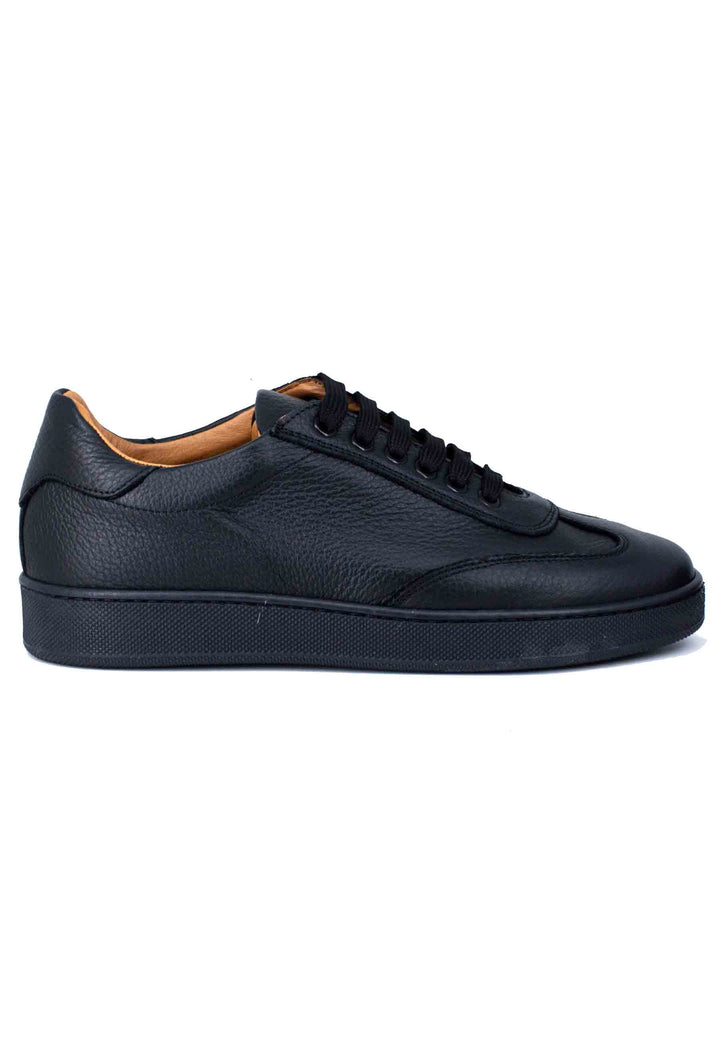 Spatarella Sneakers uomo in pelle martellata nera Economico