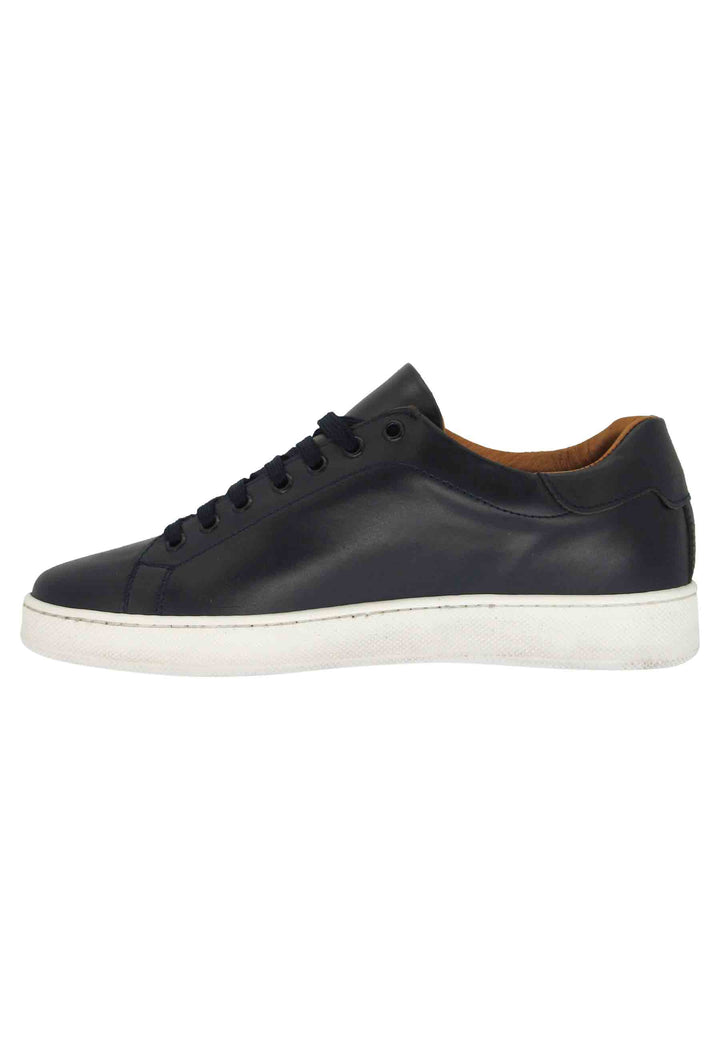 Spatarella Sneakers uomo in pelle blu con fondo in gomma Online