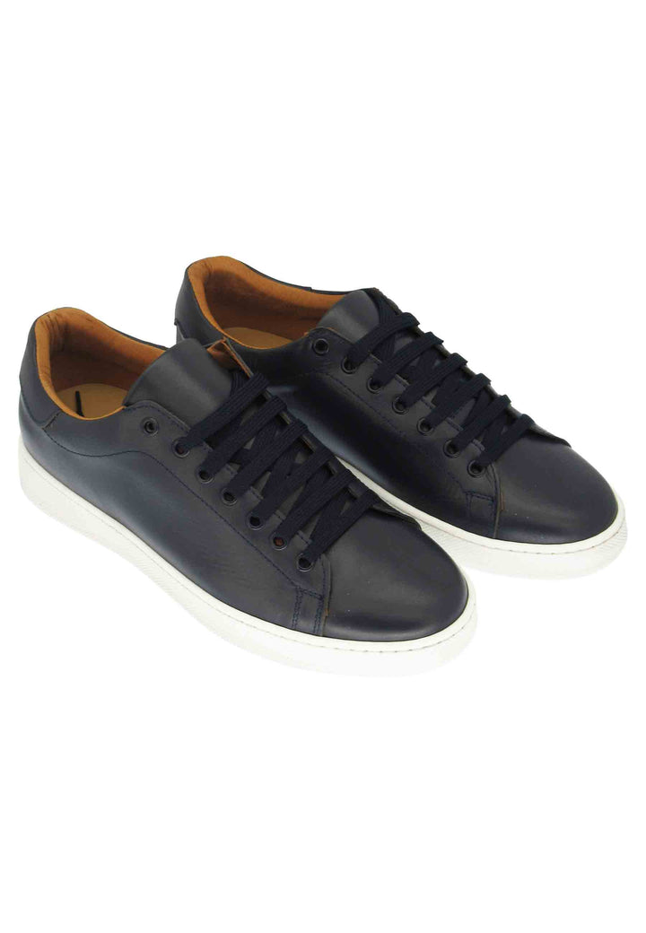 Spatarella Sneakers uomo in pelle blu con fondo in gomma Online