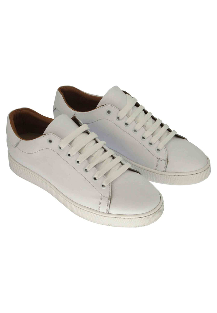 Spatarella Sneakers uomo in pelle bianca con fondo in gomma Outlet