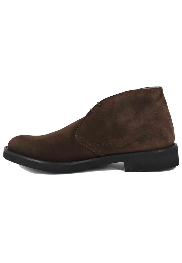 Spatarella Polacchine uomo in camoscio testa di moro con suola in gomma ultra leggera Saldi Di Fabbrica
