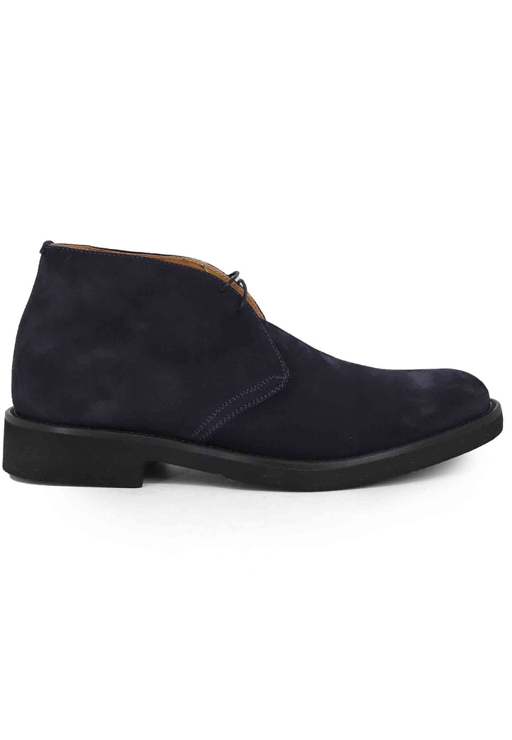 Spatarella Polacchine uomo in camoscio blu con suola in gomma ultra leggera Negozio