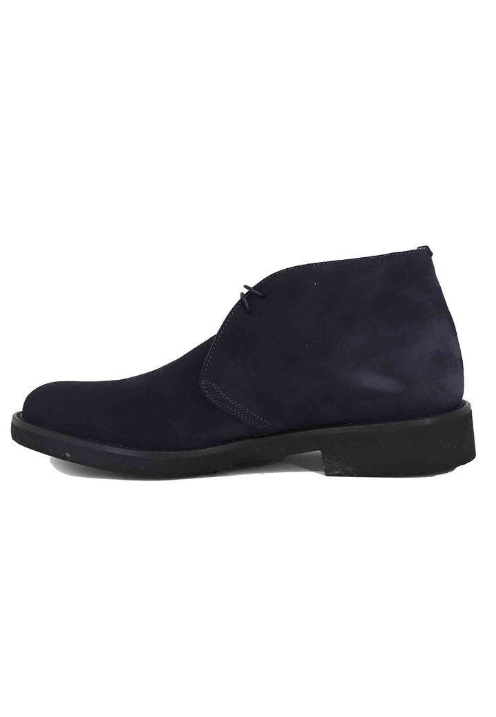 Spatarella Polacchine uomo in camoscio blu con suola in gomma ultra leggera Negozio