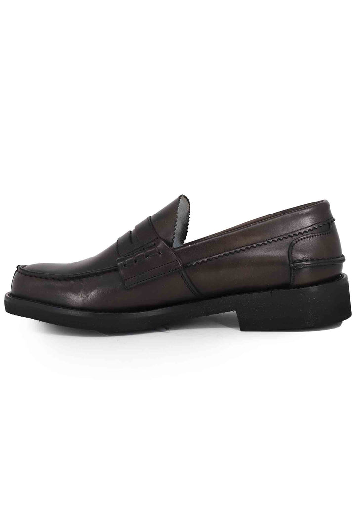 Spatarella Mocassini uomo in pelle testa di moro con suola in gomma extra light Spedizione gratuita