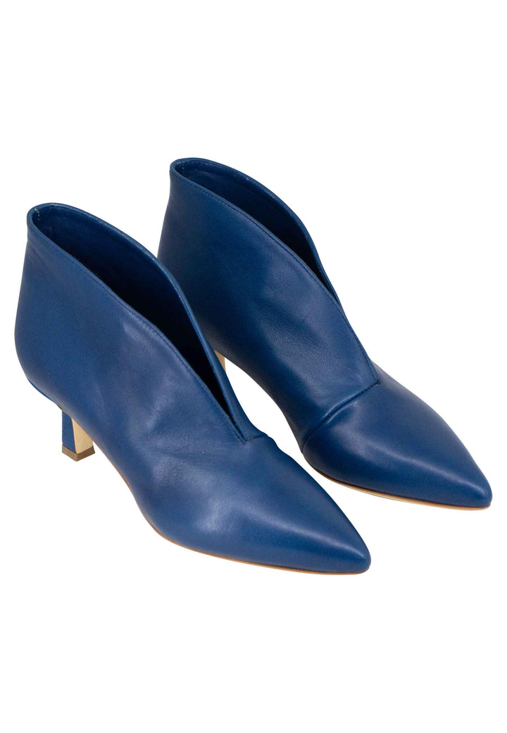 Spatarella Stivaletti donna Ankle boot in pelle blu con tacco basso Negozio online di fabbrica
