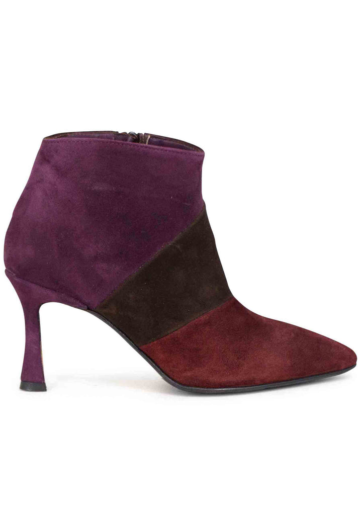 Spatarella Stivaletti donna in camoscio marrone con tacco alto Grande vendita