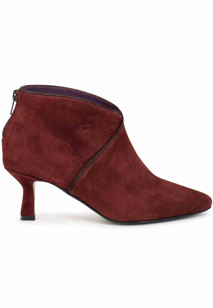 Spatarella Stivaletti donna in camoscio marrone con zip posteriore Flash Sale