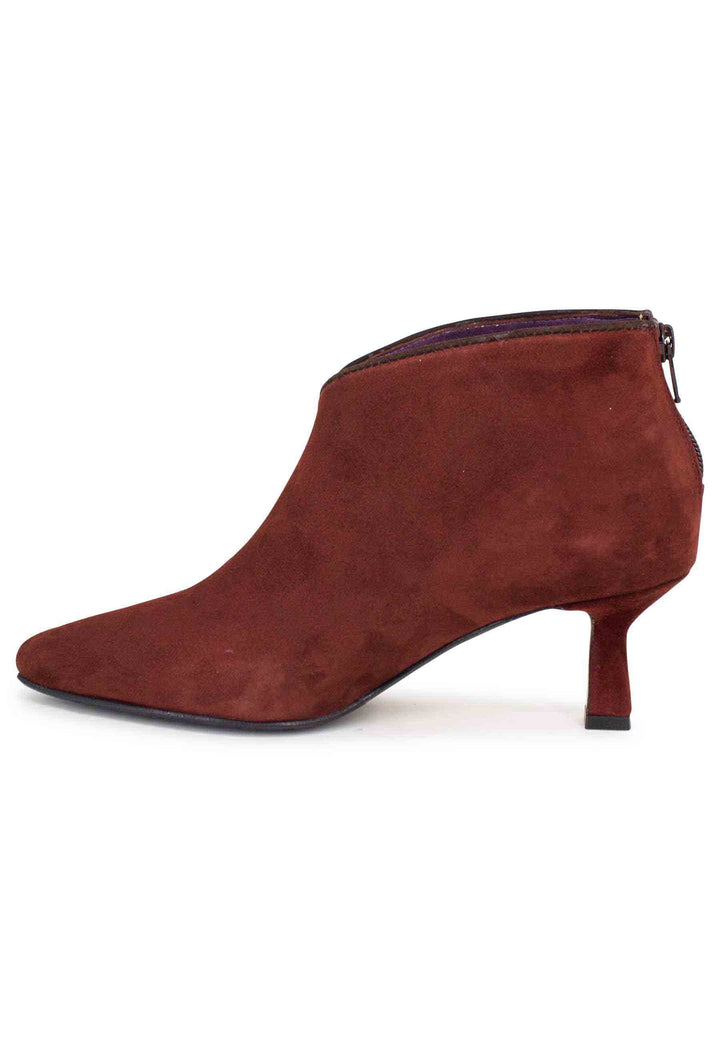 Spatarella Stivaletti donna in camoscio marrone con zip posteriore Flash Sale