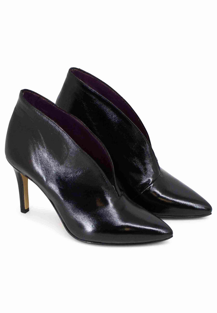 Spatarella Stivaletti donna in pelle nera tacco alto Offerta natalizia