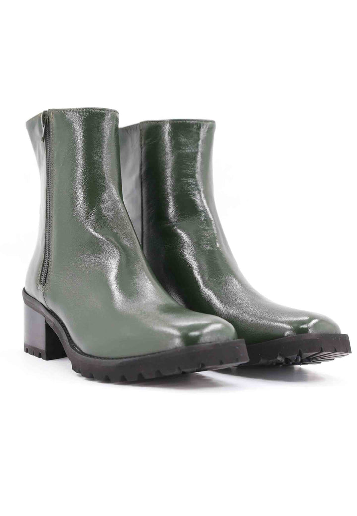 Spatarella Stivaletti TR1665 in pelle verde con suola in gomma carrarmato Offerta San Valentino
