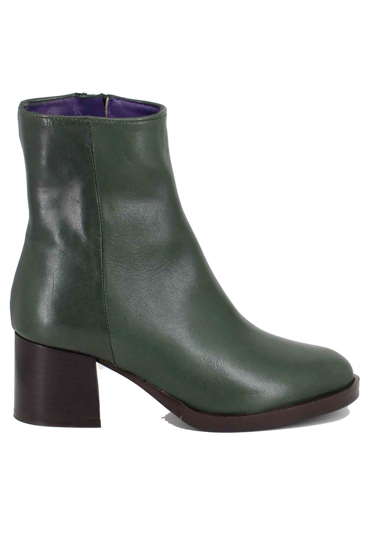 Spatarella Stivaletti donna in pelle verde tacco basso Offerta Anniversario