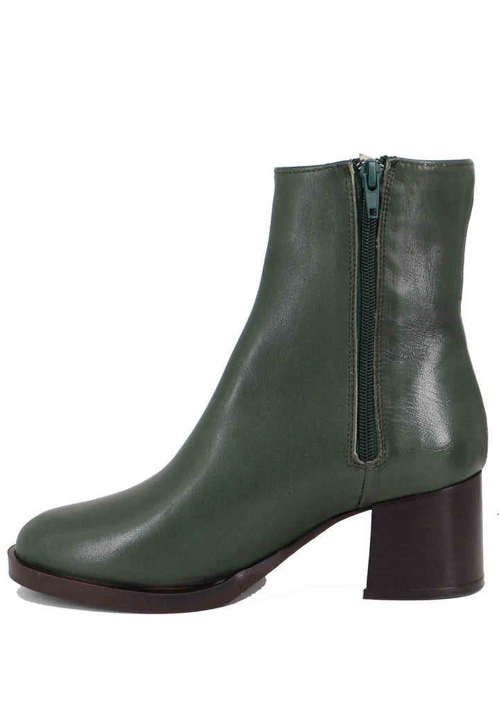 Spatarella Stivaletti donna in pelle verde tacco basso Offerta Anniversario