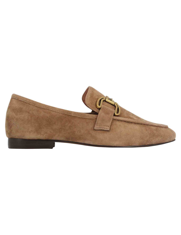 Spatarella Mocassini donna in camoscio taupe con mosetto e tacco basso Zagreb Offerta temporanea