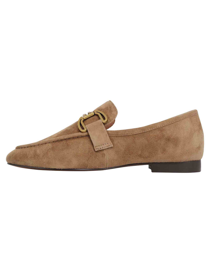 Spatarella Mocassini donna in camoscio taupe con mosetto e tacco basso Zagreb Offerta temporanea