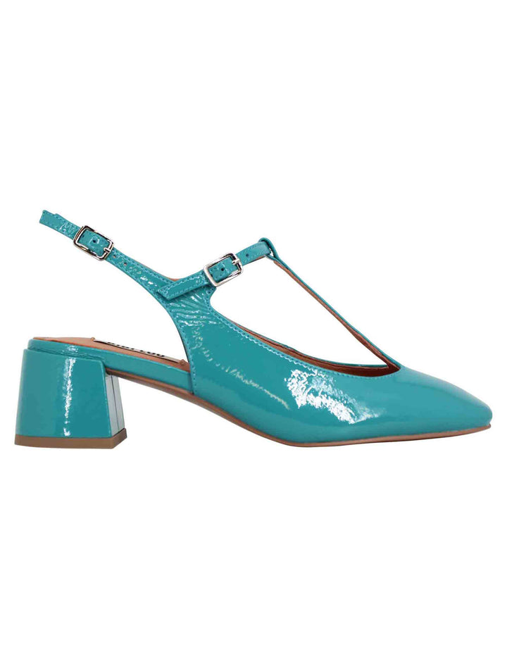 Spatarella Decollete slingback donna in vernice turchese con doppio cinturino Mignon Offerte esclusive