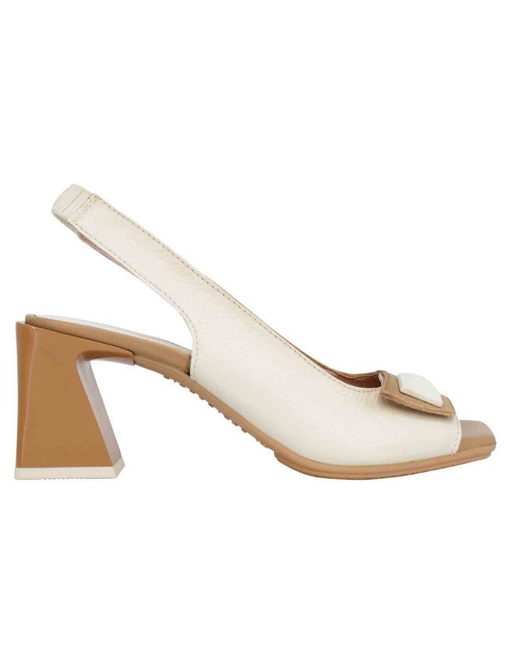 Spatarella Sandali slingback donnain pelle panna con fibbia laterale Lightning offer