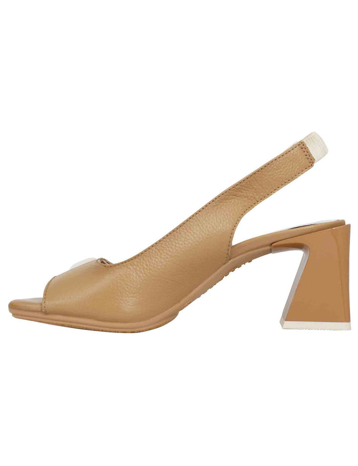 Spatarella Sandali slingback donnain pelle panna con fibbia laterale Lightning offer