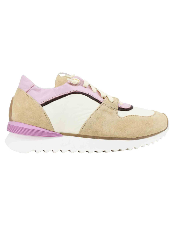 Spatarella Sneakers donna in pelle e camoscio beige Nuovi prodotti