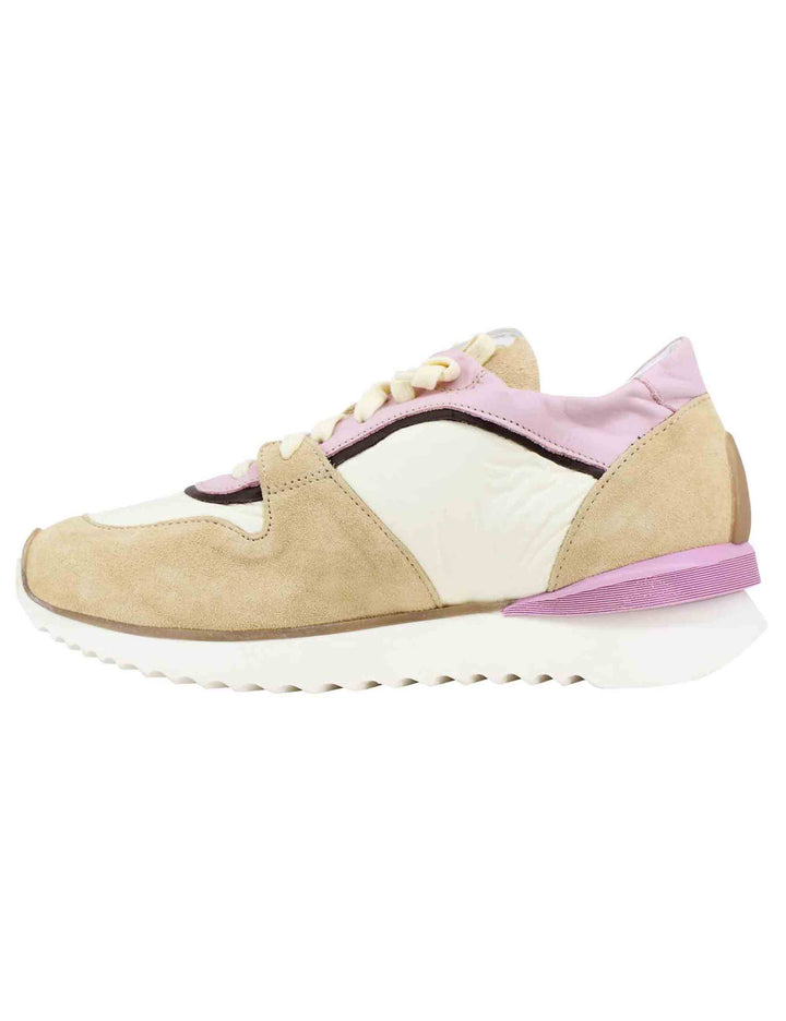 Spatarella Sneakers donna in pelle e camoscio beige Nuovi prodotti