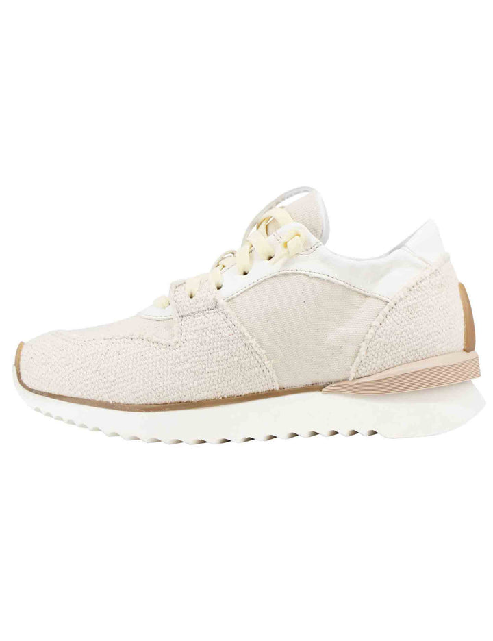 Spatarella Sneakers donna in pelle e tessuto beige Bestseller