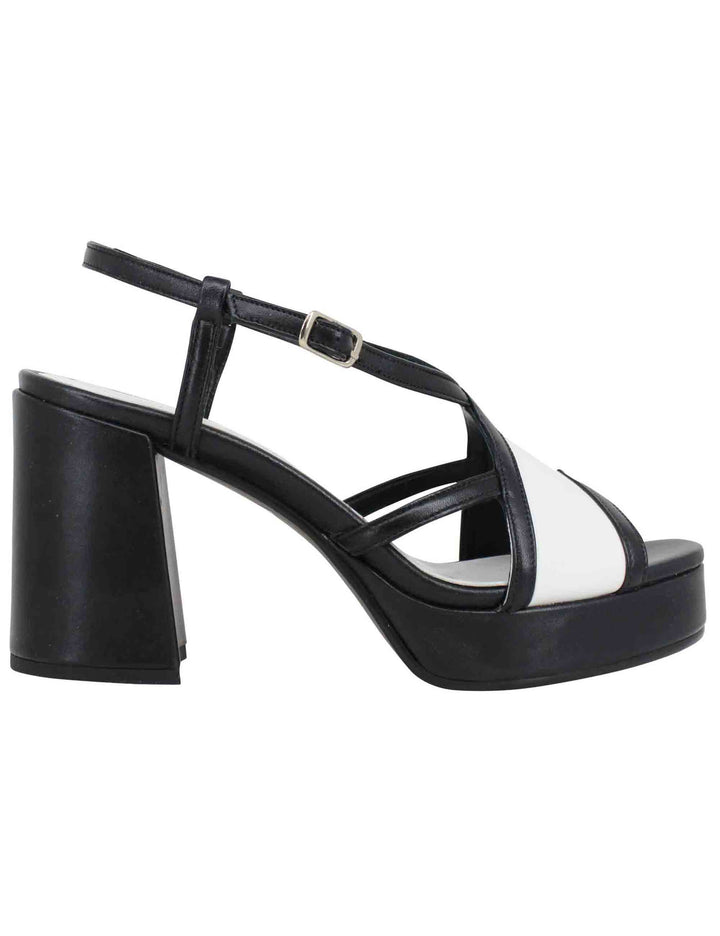 Spatarella Sandali slingback donna in pelle nera tacco alto e plateau Enormi risparmi