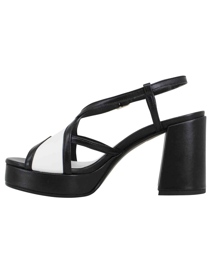 Spatarella Sandali slingback donna in pelle nera tacco alto e plateau Enormi risparmi