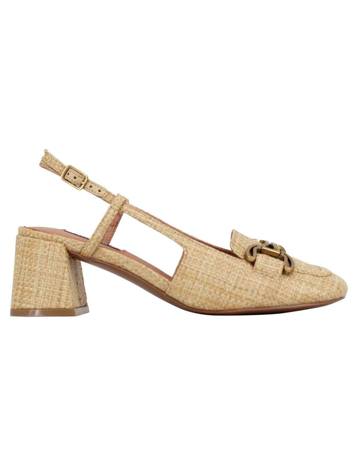 Spatarella Decollete slingback donna in tessuto naturale con fibbia Renée Prezzo basso