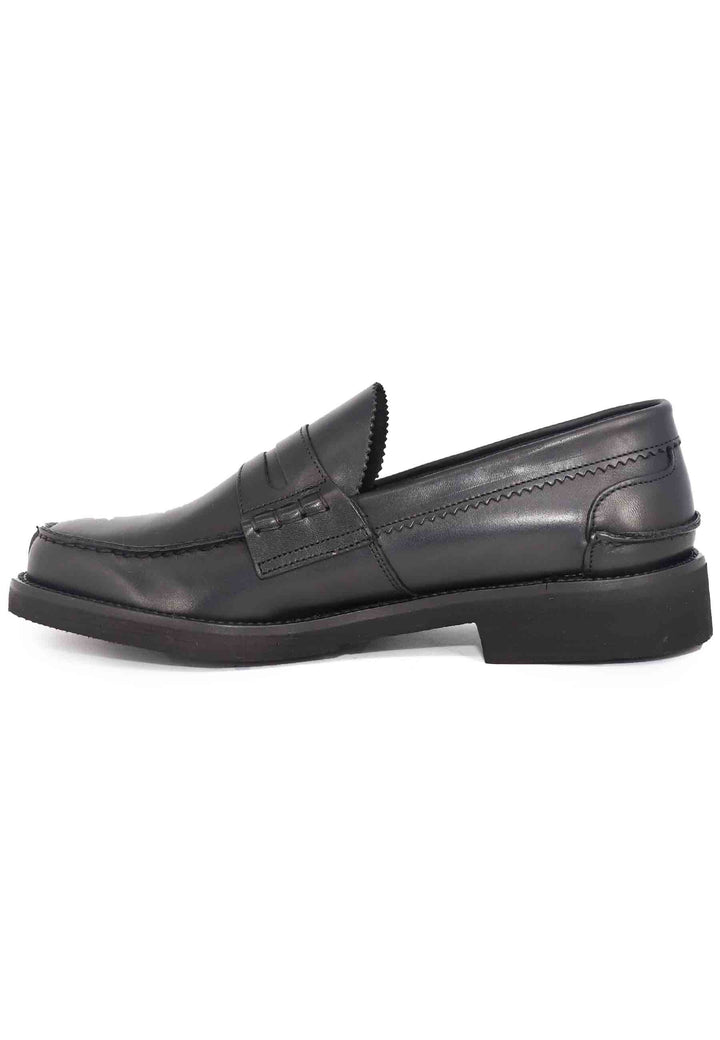 Spatarella Mocassini uomo in pelle nera con suola in gomma extra light Fino al 50% di sconto