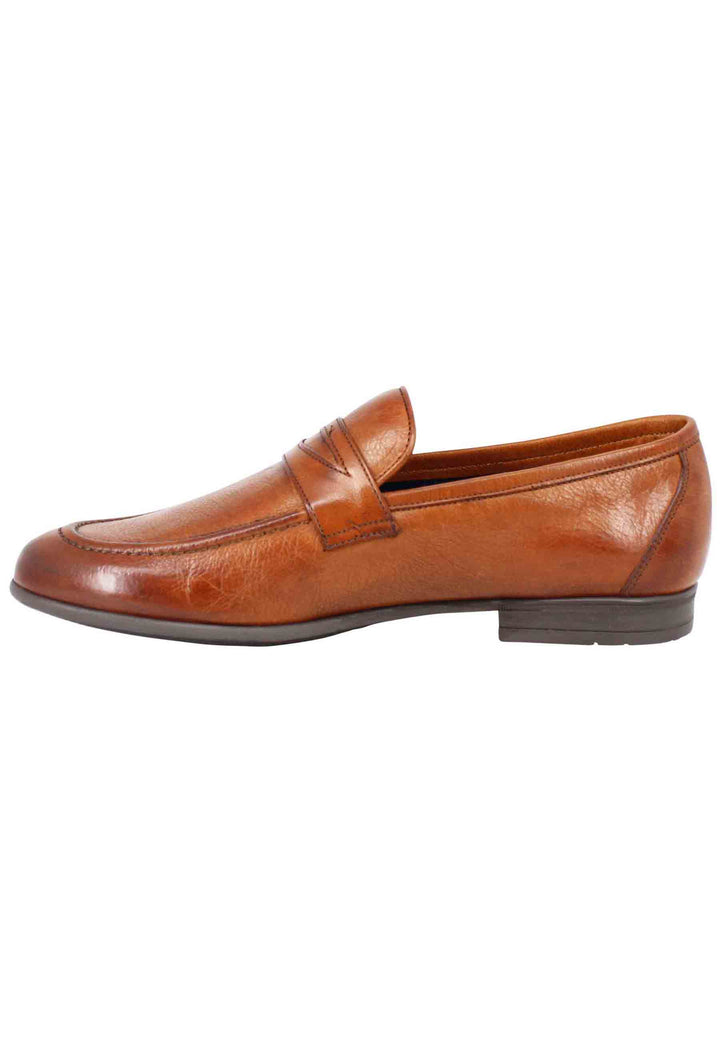 Spatarella Mocassini uomo in pelle cuoio con suola in gomma Only for today