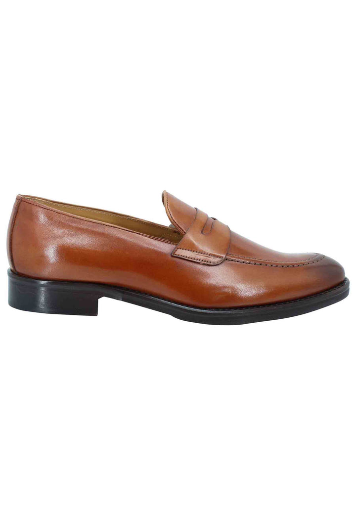 Spatarella Mocassini uomo in pelle cuoio con punta affusolata e suola in cuoio Offerta speciale della fabbrica