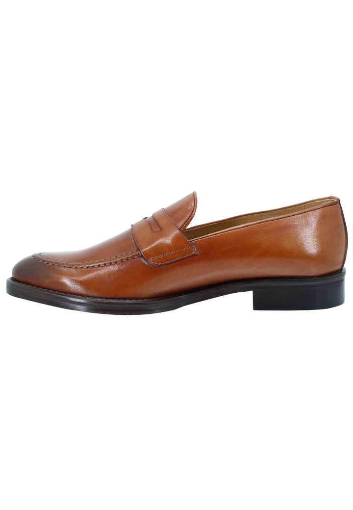 Spatarella Mocassini uomo in pelle cuoio con punta affusolata e suola in cuoio Offerta speciale della fabbrica