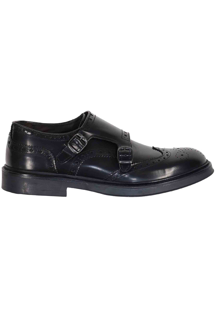 Spatarella Mocassini diplomatici uomo in pelle nera con impunture Discount Store per i nuovi prodotti
