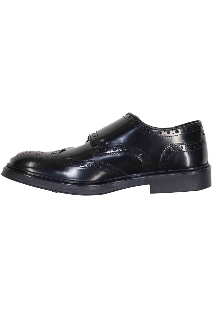 Spatarella Mocassini diplomatici uomo in pelle nera con impunture Discount Store per i nuovi prodotti