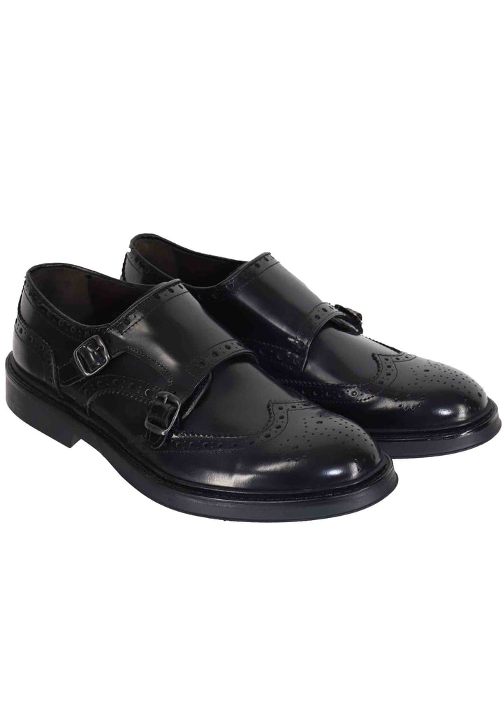 Spatarella Mocassini diplomatici uomo in pelle nera con impunture Discount Store per i nuovi prodotti