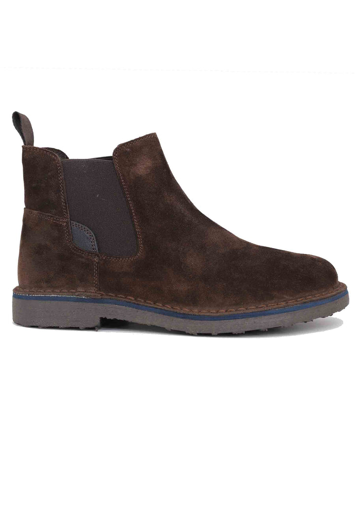 Spatarella Chelsea boot in camoscio testa di moro con suola in gomma Super sconto