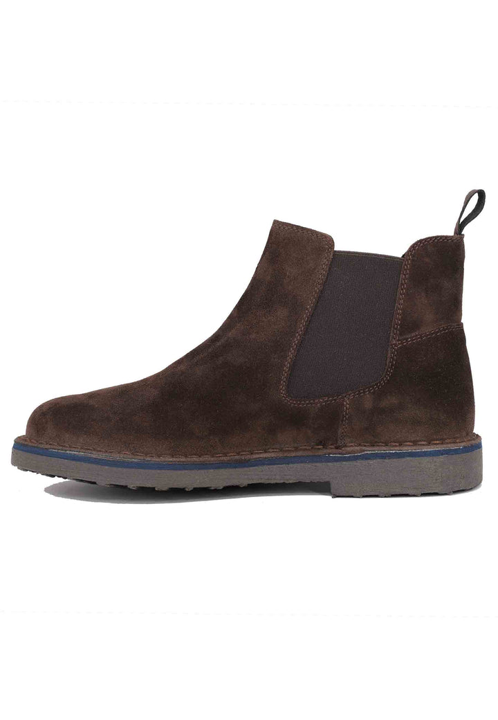Spatarella Chelsea boot in camoscio testa di moro con suola in gomma Super sconto
