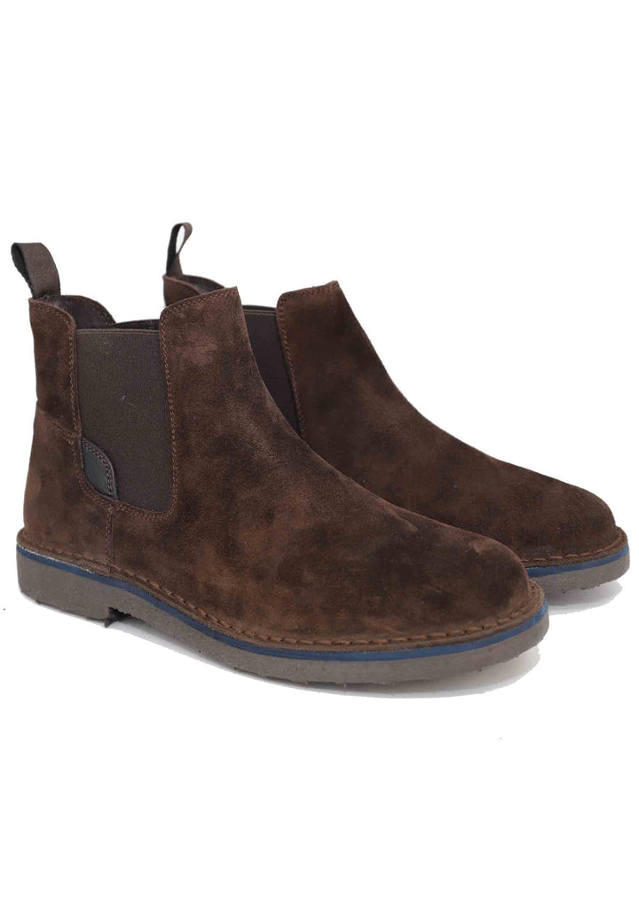 Spatarella Chelsea boot in camoscio testa di moro con suola in gomma Super sconto