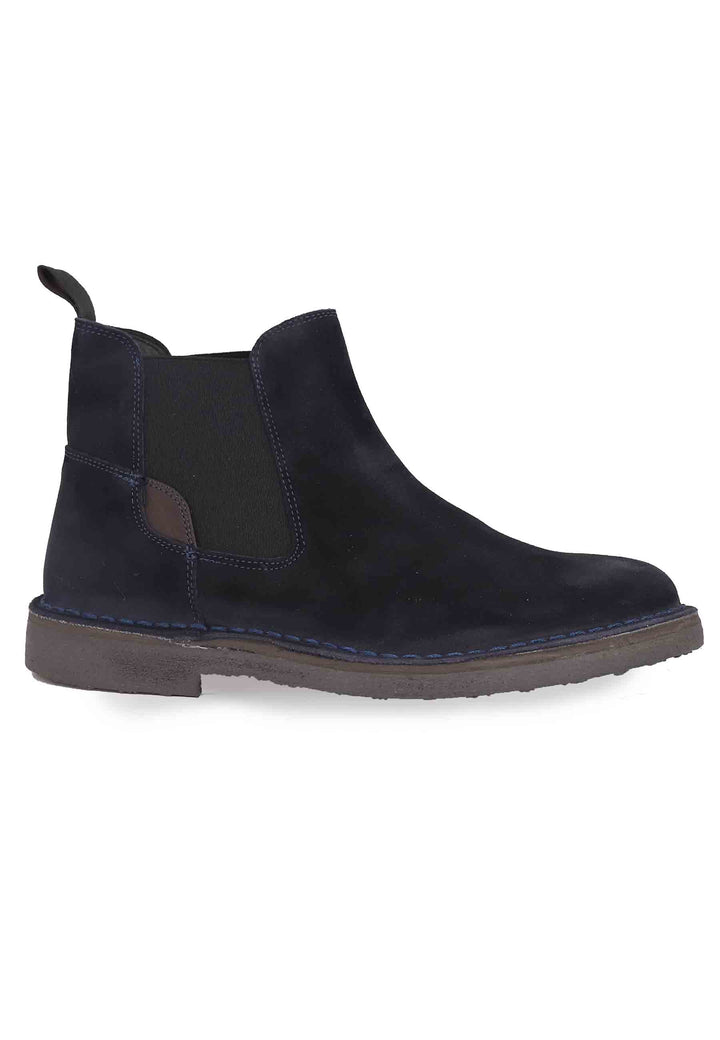 Spatarella Chelsea boot in camoscio blu con suola in gomma Enormi sconti