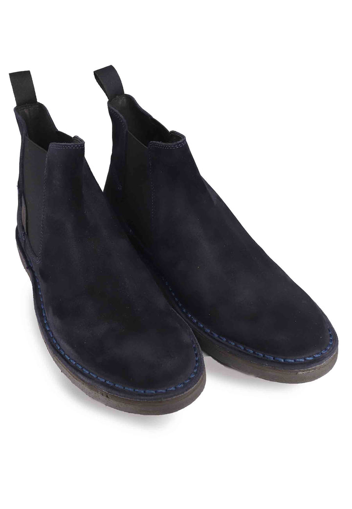 Spatarella Chelsea boot in camoscio blu con suola in gomma Enormi sconti