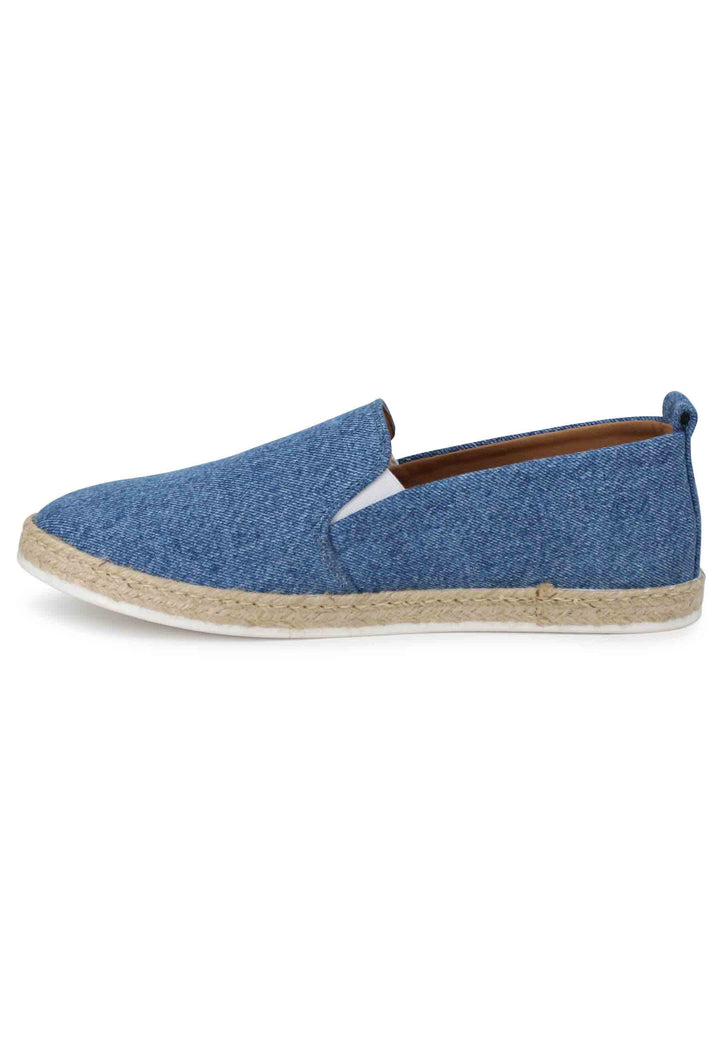Spatarella Mocassini espadrillas uomo in canvas blu denim Limitato a 3 giorni